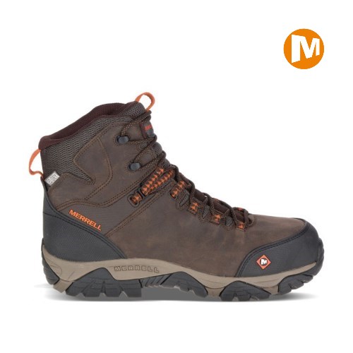 Merrell Phaserbound Mid Waterproof Comp Toe Sicherheitsschuhe Herren Schokolade [DE-FRAOW]